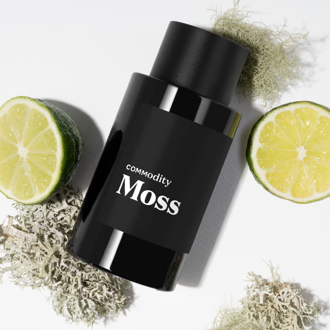 Commodity Moss Parfum Expressive – schwarzer Flakon mit Limette und Moos, frische grüne Duftvariante